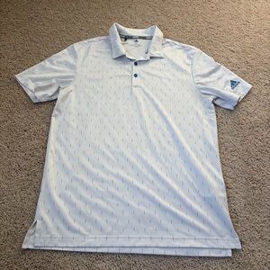 Adidas Men's Polo Shirt in White with Blue Accents